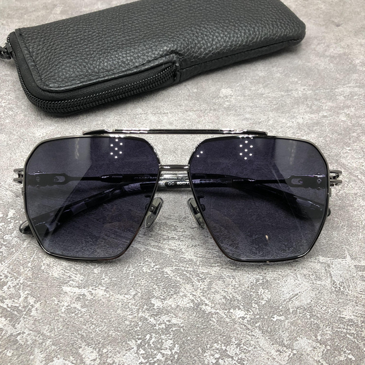 Lunettes de soleil Chrome Hearts Ripping forme aviator en métal - Noir vue 7