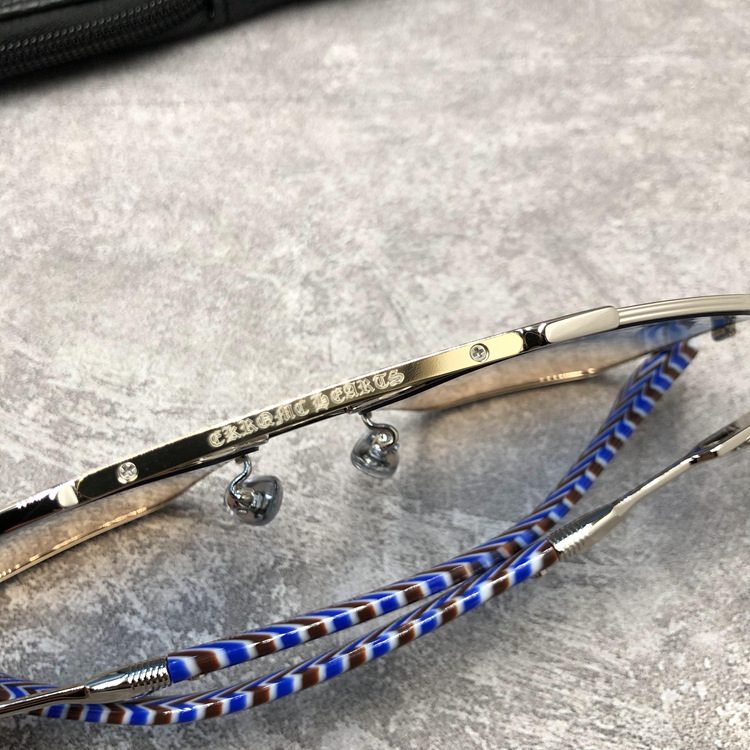 Lunettes de soleil Chrome Hearts Ripping forme aviator en métal - Bleu vue 5