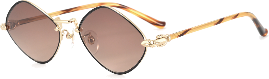 Lunettes de soleil Chrome Hearts Diamond Dog en métal - Ecaille vue 2