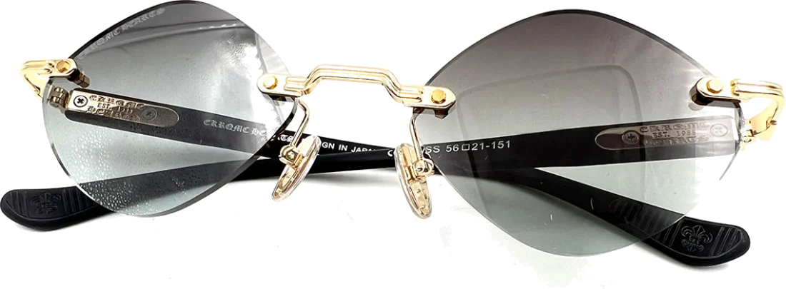 Lunettes de soleil Chrome Hearts Diamond CH8132 BK/SS - Monture noire et or vue 2