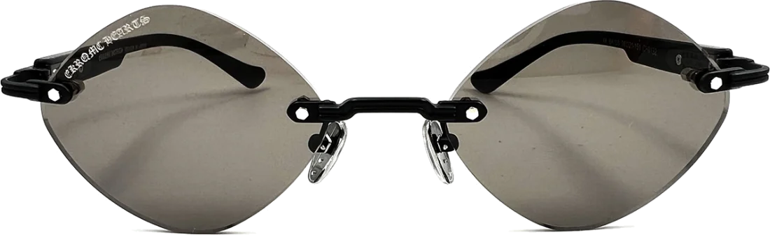 Lunettes de Soleil Chrome Hearts Diamond 108457BK - Monture noire cerclée vue 2