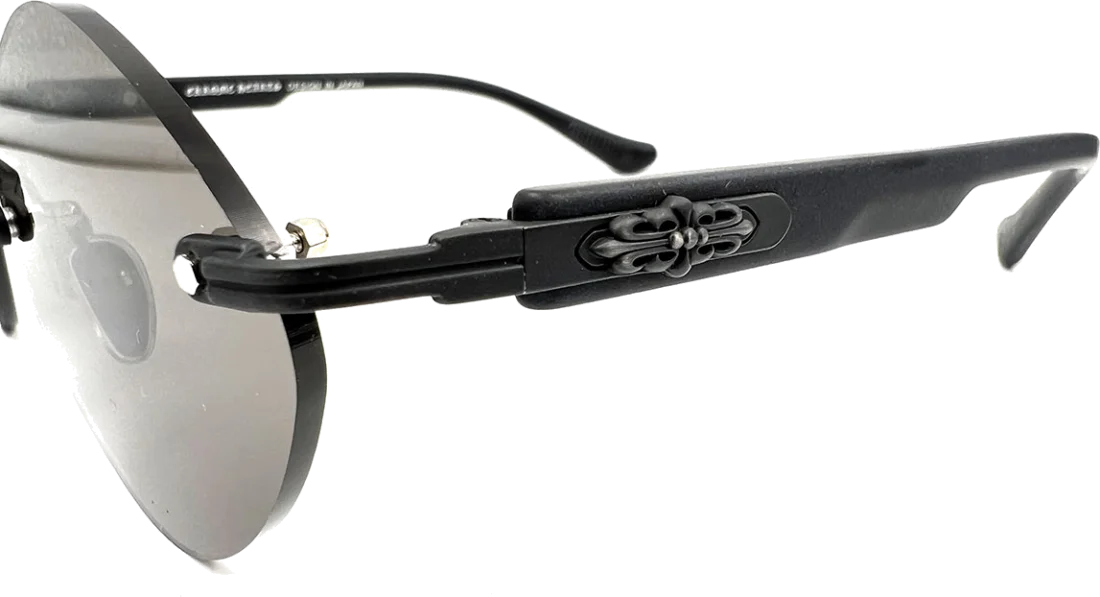 Lunettes de Soleil Chrome Hearts Diamond 108457BK - Monture noire cerclée vue 3