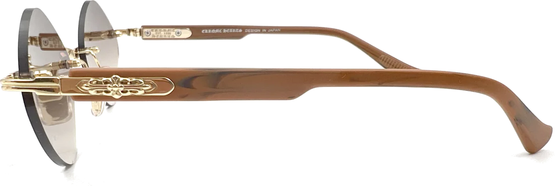 Lunettes de soleil Chrome Hearts Diamond CH8132 BH/SS - Monture plastique géométrique, verres marron vue 2