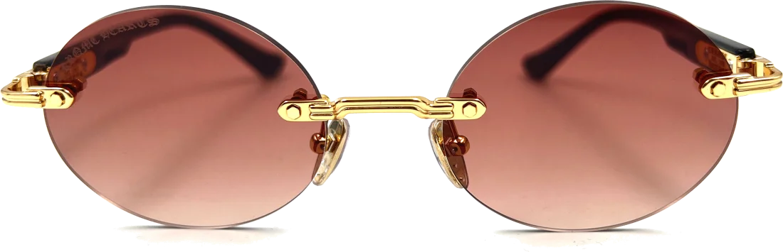 Lunettes de Soleil Chrome Hearts Deep III 108659 - Forme Ronde, Verres Marron, Unisexe vue 2