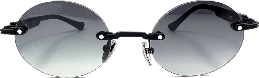 Lunettes de Soleil Chrome Hearts Deep III 108660 - Monture Ronde Noire Unisexe vue 2