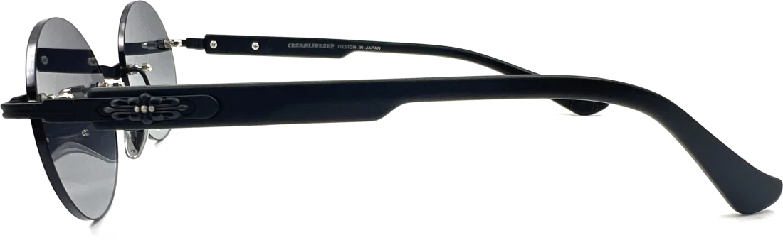 Lunettes de Soleil Chrome Hearts Deep III 108660 - Monture Ronde Noire Unisexe vue 3