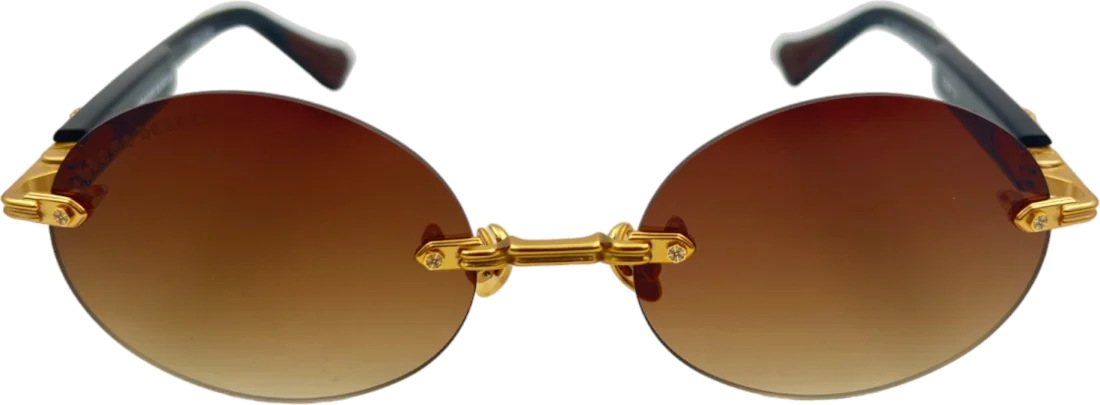 Lunettes de Soleil Chrome Hearts Deep 3 - Réf. 109843 - Monture Ronde Acétate Noir Unisexe vue 2