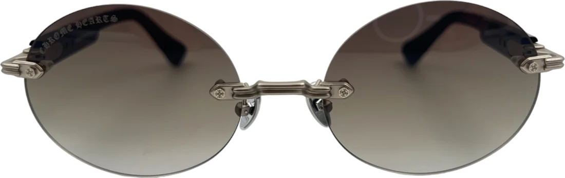Lunettes de Soleil Chrome Hearts Deep 3 - Monture Ronde Noire Mat en Acétate - Réf. 109845 - Unisexe vue 2