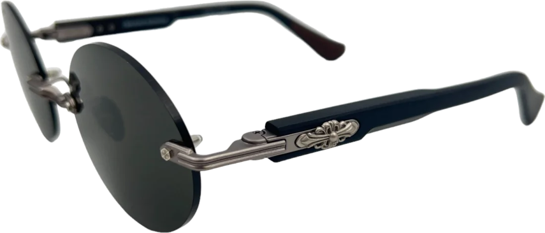 Lunettes de Soleil Chrome Hearts Deep 3 - Monture Ronde Noire Unisexe - Réf. 109846 vue 2