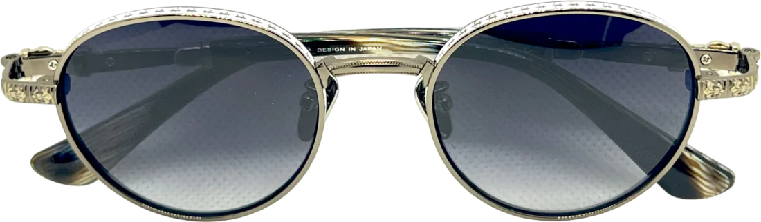 Lunettes de Soleil Chrome Hearts Réf. 110035 - Monture Ronde Métal Gris Unisexe vue 2
