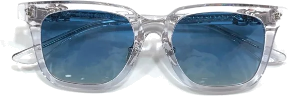 Lunettes de soleil Chrome Hearts CH8127-110041 transparentes rectangulaires unisexe, verres bleus vue 2