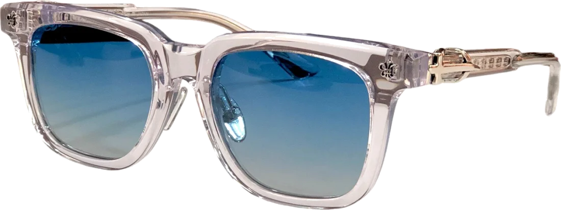Lunettes de soleil Chrome Hearts CH8127-110041 transparentes rectangulaires unisexe, verres bleus