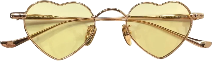 Lunettes de soleil Chrome Hearts Beam 110044 - Monture coeur en métal doré jaune pour femme vue 2