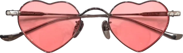 Lunettes de Soleil Chrome Hearts Beam 110045 - Monture coeur métal gris, verres rose pour femme vue 2