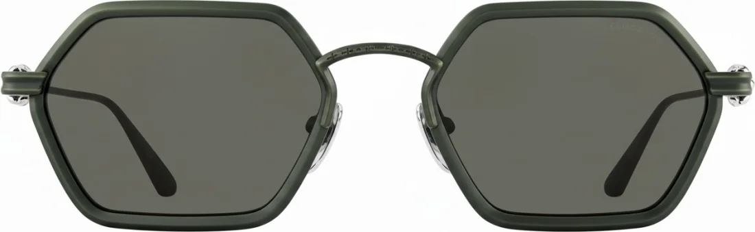 Lunettes de soleil Chrome Hearts Datass BDOLV-388 - Monture hexagonale métal vert olive - Unisexe vue 2
