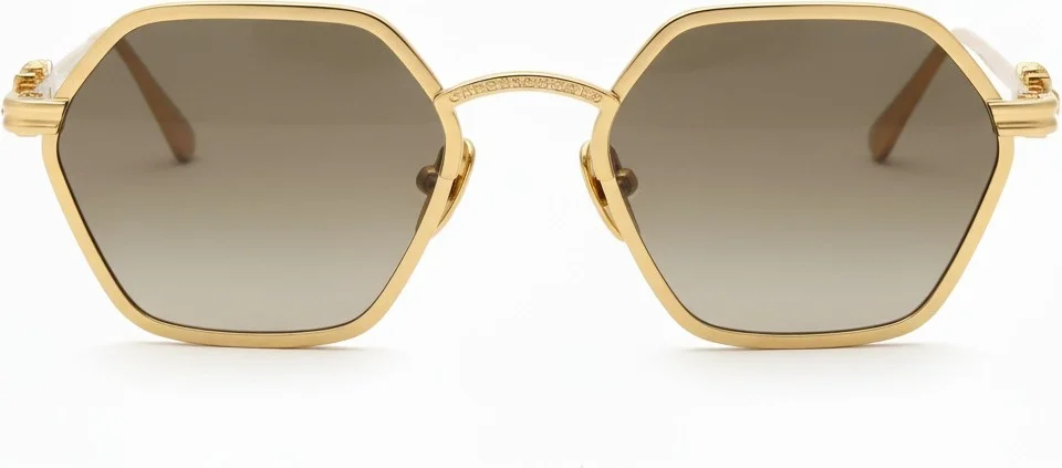 Lunettes de soleil Chrome Hearts Datass (DATASS-112148) - Monture hexagonale en métal doré - Unisexe vue 2