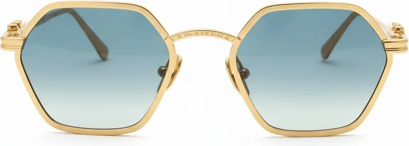 Lunettes de soleil Chrome Hearts Datass DATASS-112149, monture hexagonale dorée métal unisexe vue 2