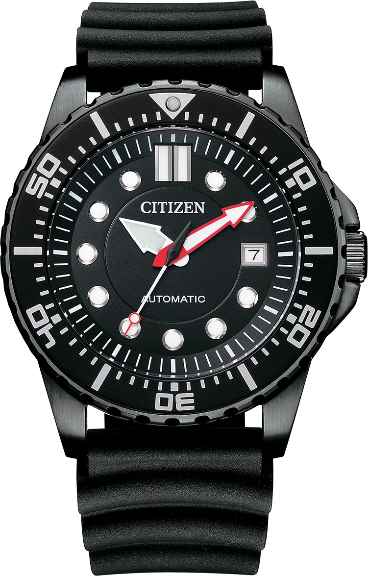 Montre Citizen NJ0125-11E Automatique Homme Cadran Noir Bracelet Silicone