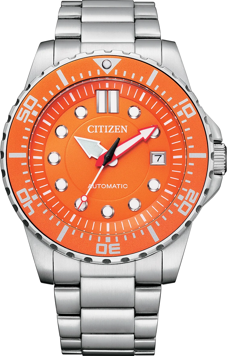 Montre Citizen NJ0128-80X Automatique Homme Cadran Orange Acier Inoxydable