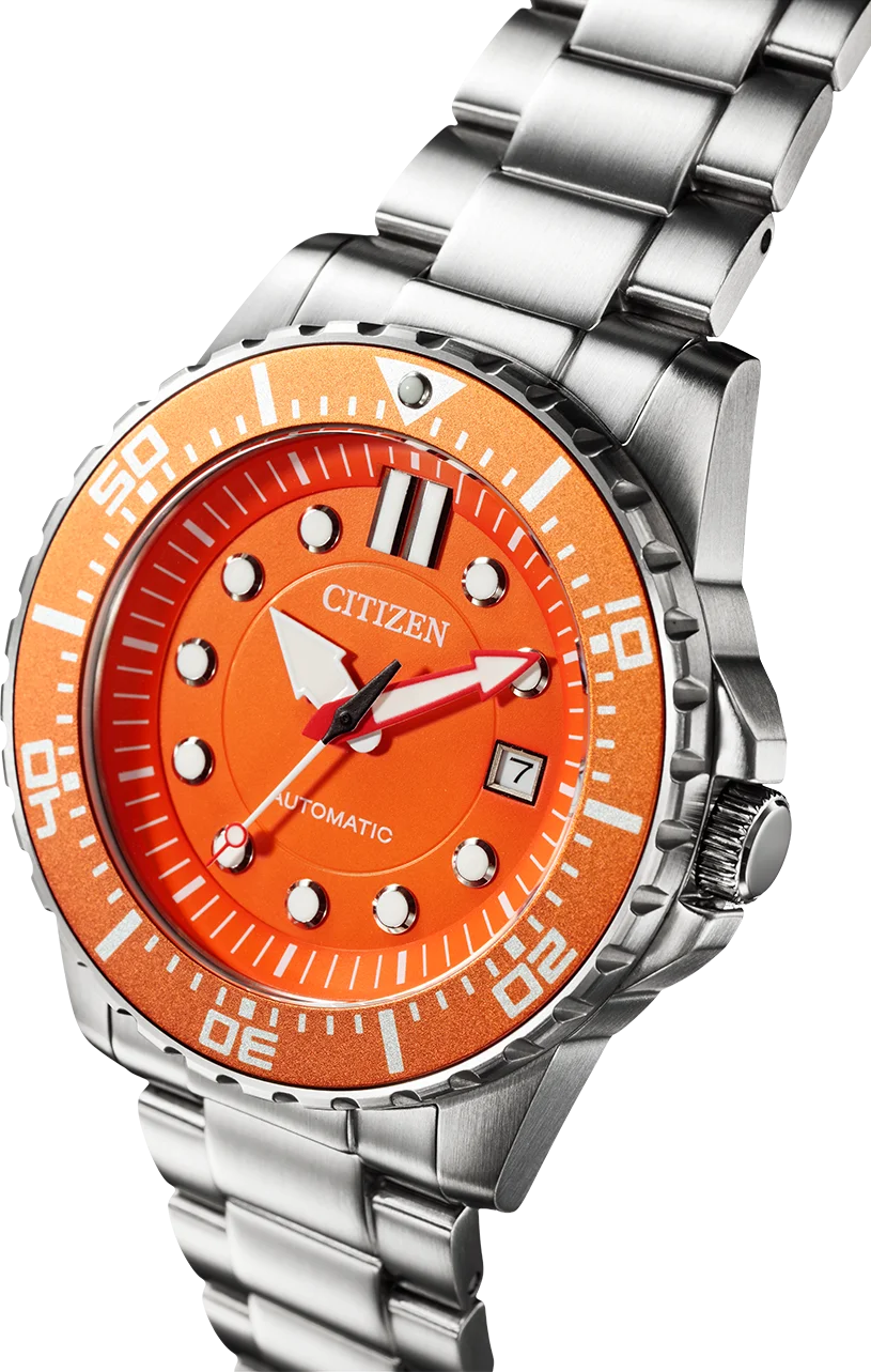 Montre Citizen NJ0128-80X Automatique Homme Cadran Orange Acier Inoxydable vue 2