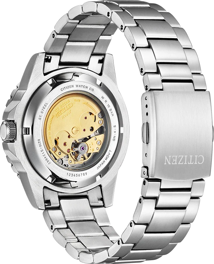 Montre Citizen NJ0128-80X Automatique Homme Cadran Orange Acier Inoxydable vue 3