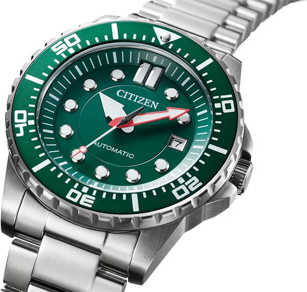 Montre Citizen NJ0129-87X Automatique Homme Cadran Vert Acier Inox vue 2