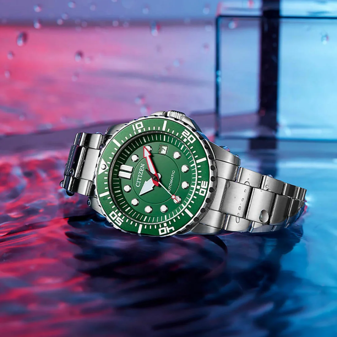 Montre Citizen NJ0129-87X Automatique Homme Cadran Vert Acier Inox vue 5