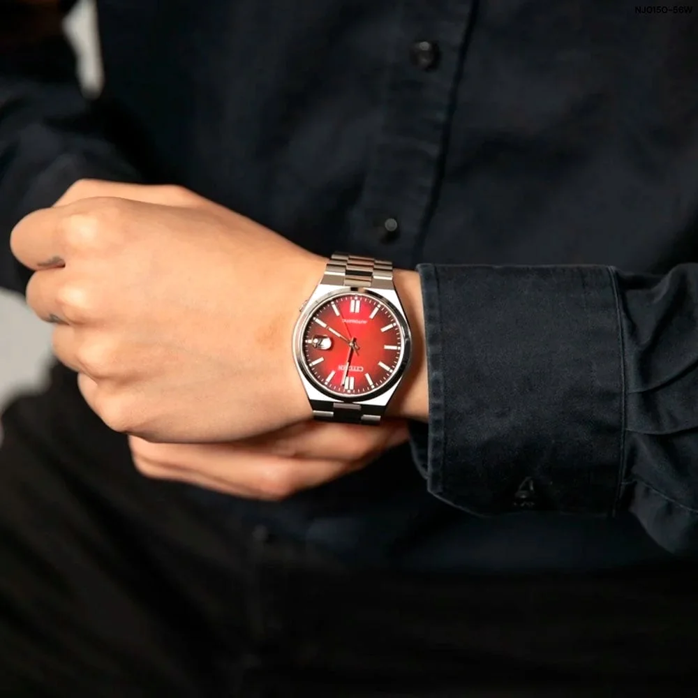 Montre Citizen Tsuyosa NJ0150-56W Automatique Homme Cadran Rouge Acier vue 4