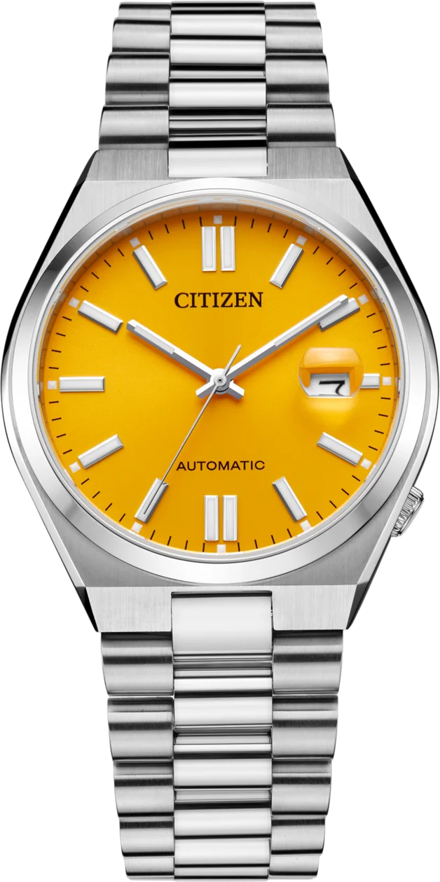 Citizen Tsuyosa NJ0150-81Z - Montre automatique homme cadran orange et bracelet acier