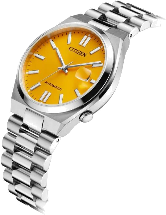 Citizen Tsuyosa NJ0150-81Z - Montre automatique homme cadran orange et bracelet acier vue 2