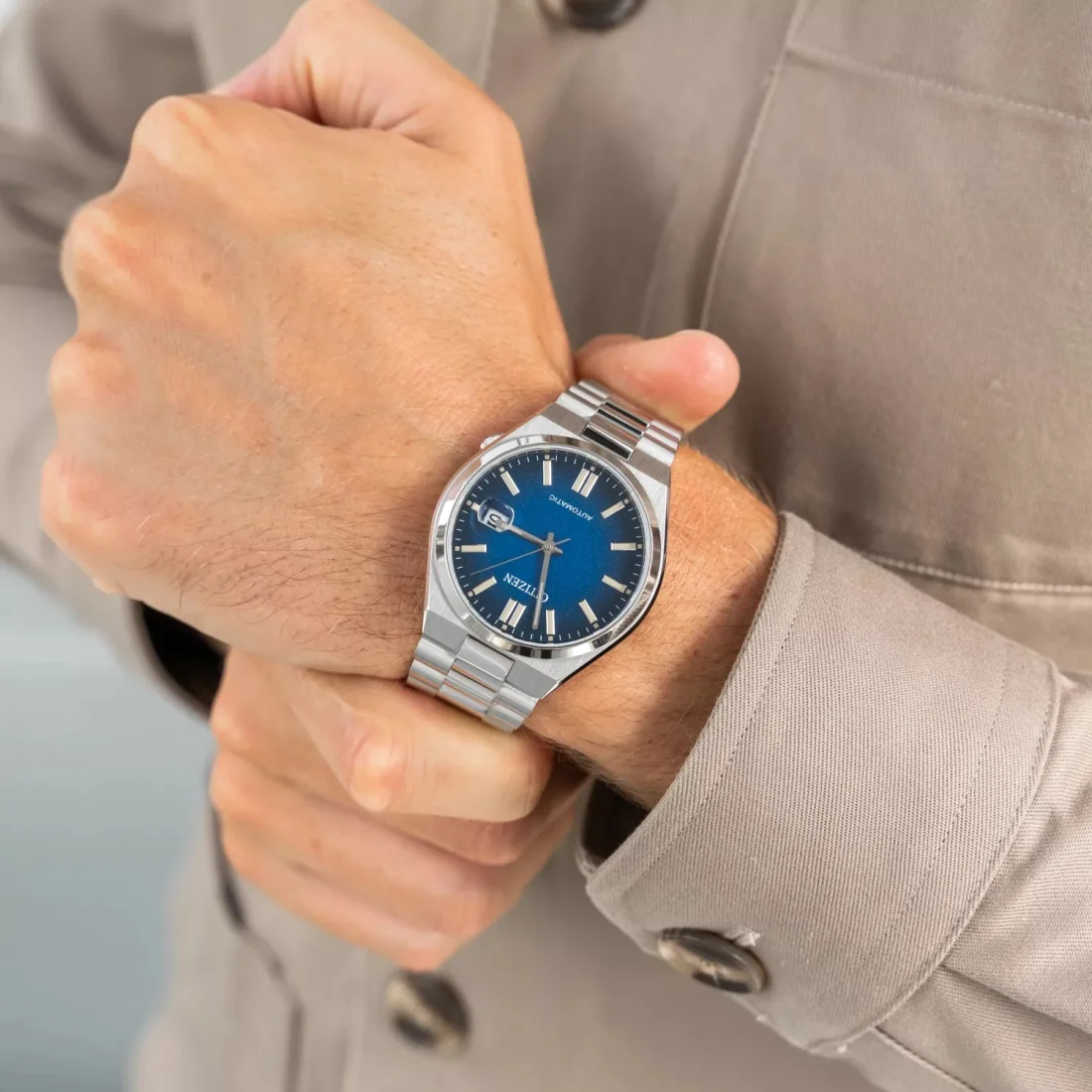 Montre Citizen Tsuyosa Automatique NJ0151-88L pour Homme, Cadran Bleu Soleillé, Acier vue 5