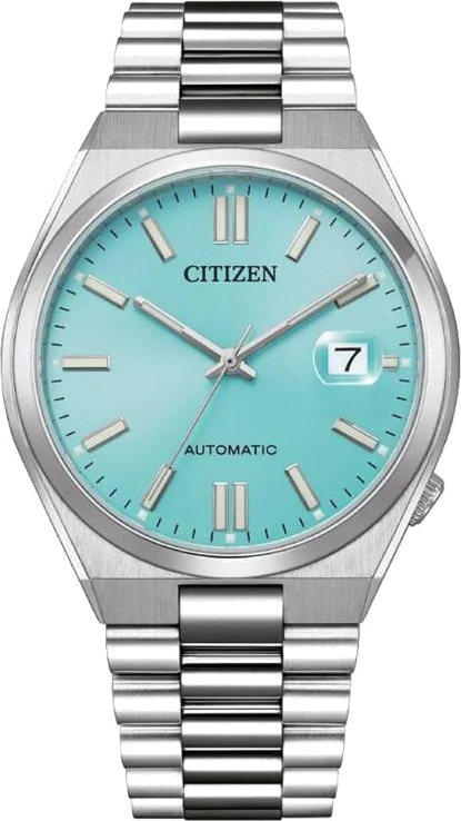 Montre Citizen Automatique NJ0151-88M pour Homme, Cadran Bleu Turquoise et Bracelet Acier