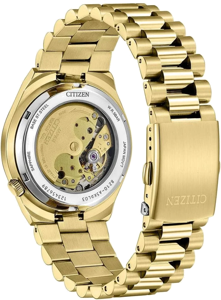 Montre Citizen Tsuyosa Automatique NJ0152-51X - Cadran Vert Soleillé, Boîtier Acier Doré 40mm - Unisexe vue 2