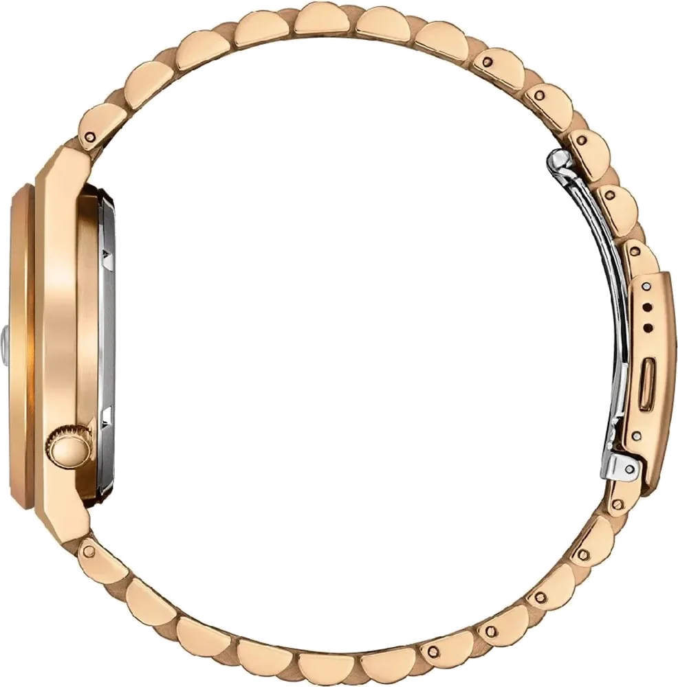 Montre Citizen Automatique NJ0153-82X - Cadran Rouge Soleillé, Boîtier et Bracelet Or Rose Acier vue 3