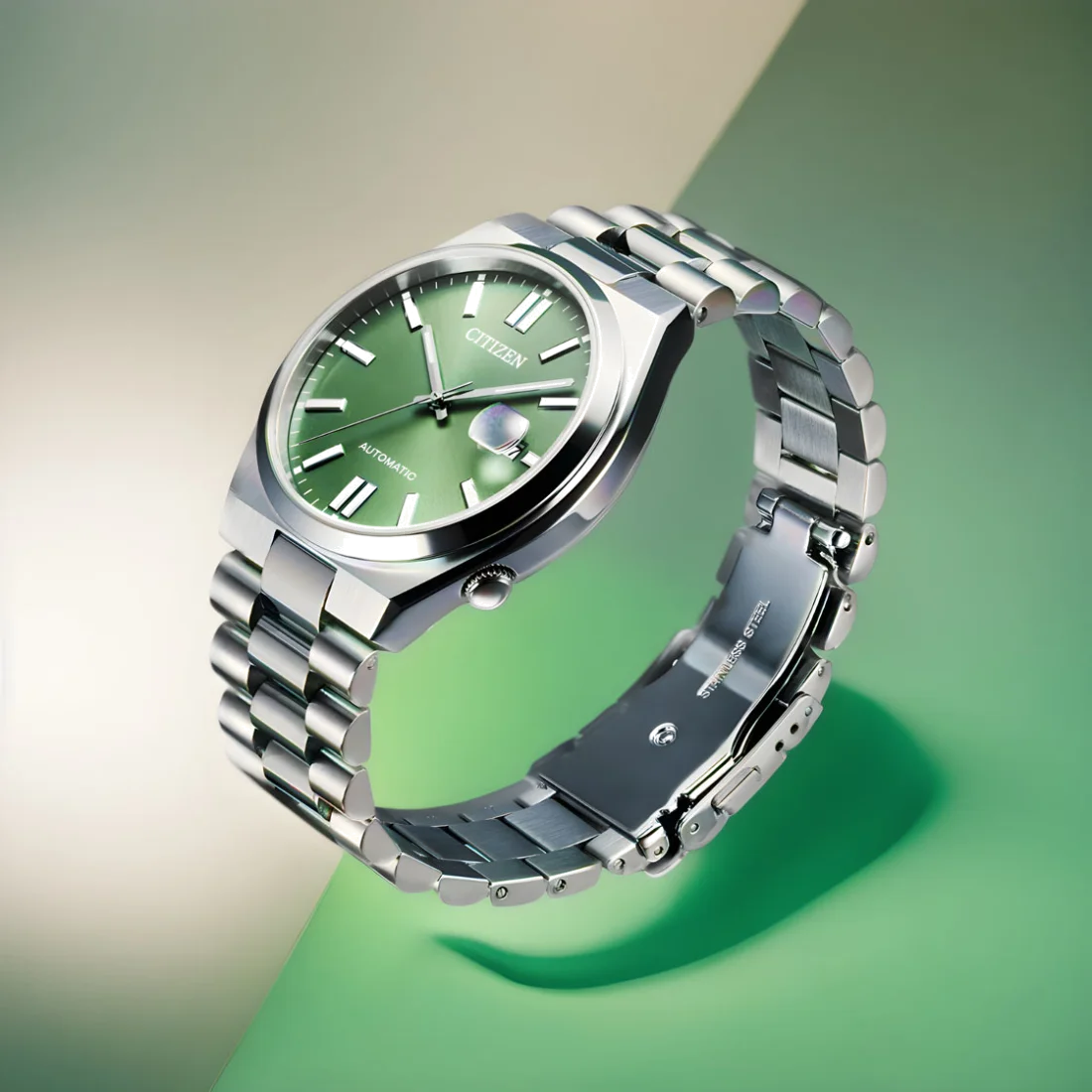 Montre Citizen Tsuyosa NJ0158-89Z Automatique - Cadran Vert Soleillé - Homme vue 4