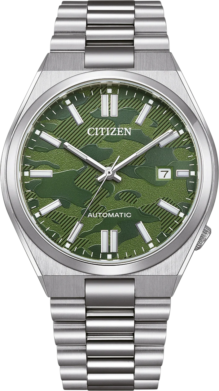 Montre Citizen NJ0159-86X Automatique Homme - Cadran Vert Camouflage, Bracelet Acier