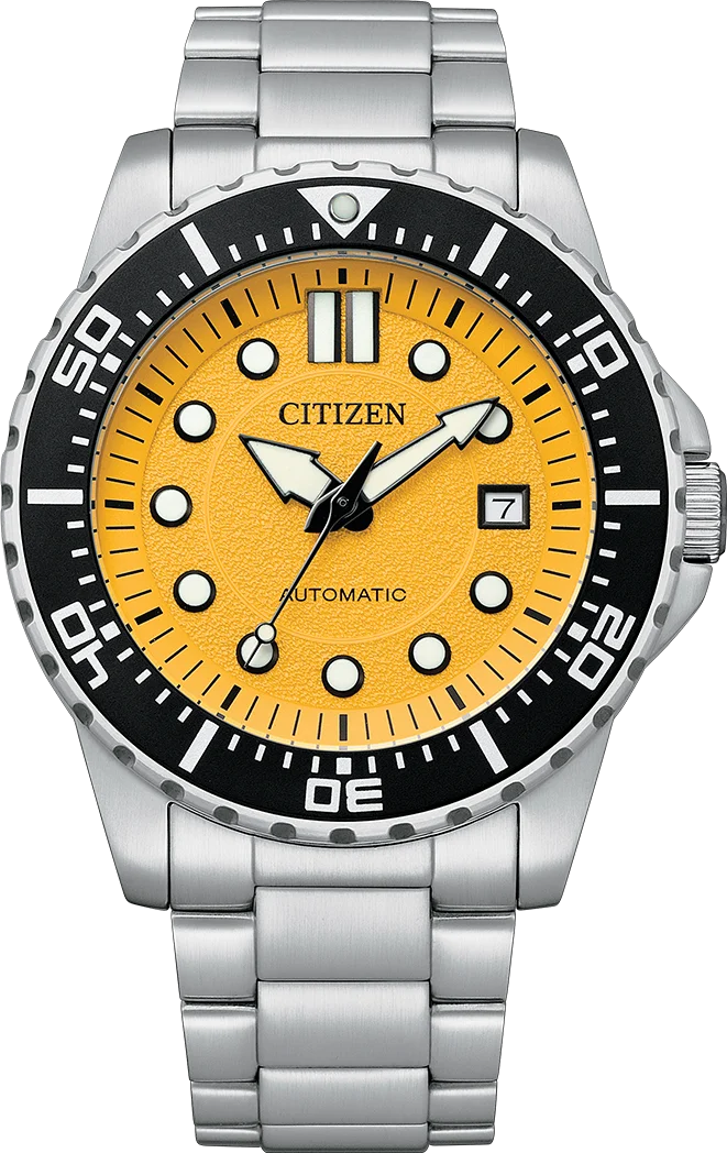 Montre Homme Citizen NJ0170-83Z Automatique - Cadran Jaune & Bracelet Acier