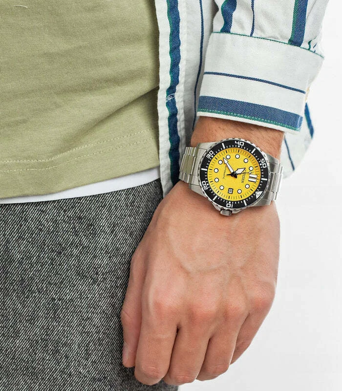 Montre Homme Citizen NJ0170-83Z Automatique - Cadran Jaune & Bracelet Acier vue 4