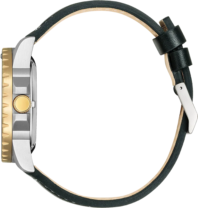 Montre Citizen NJ0176-10E Automatique Homme - Cadran Noir, Boîtier Or Rose, Bracelet Cuir vue 3