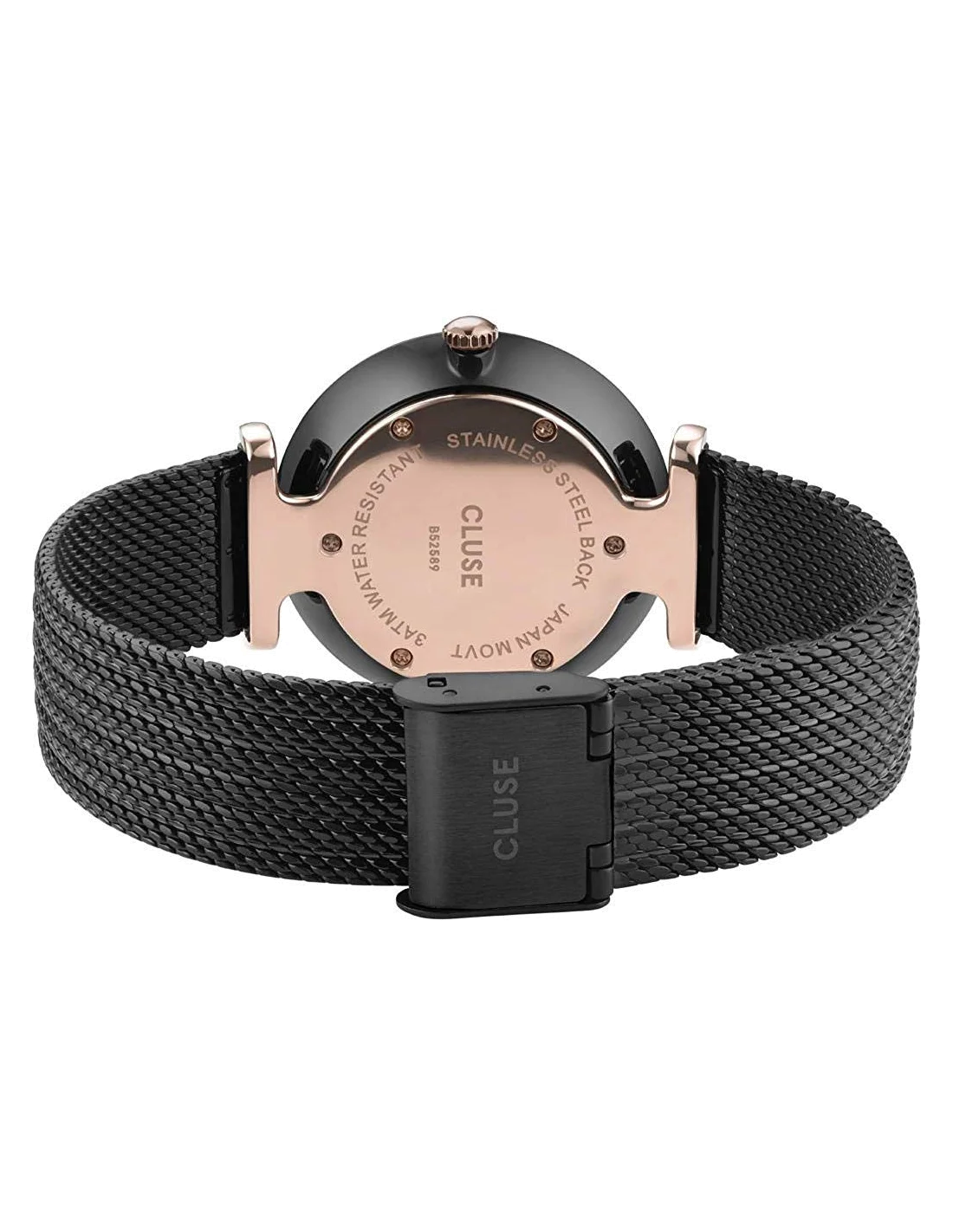 Montre Femme Cluse Triomphe Noir et Or Rose CL61004 vue 3
