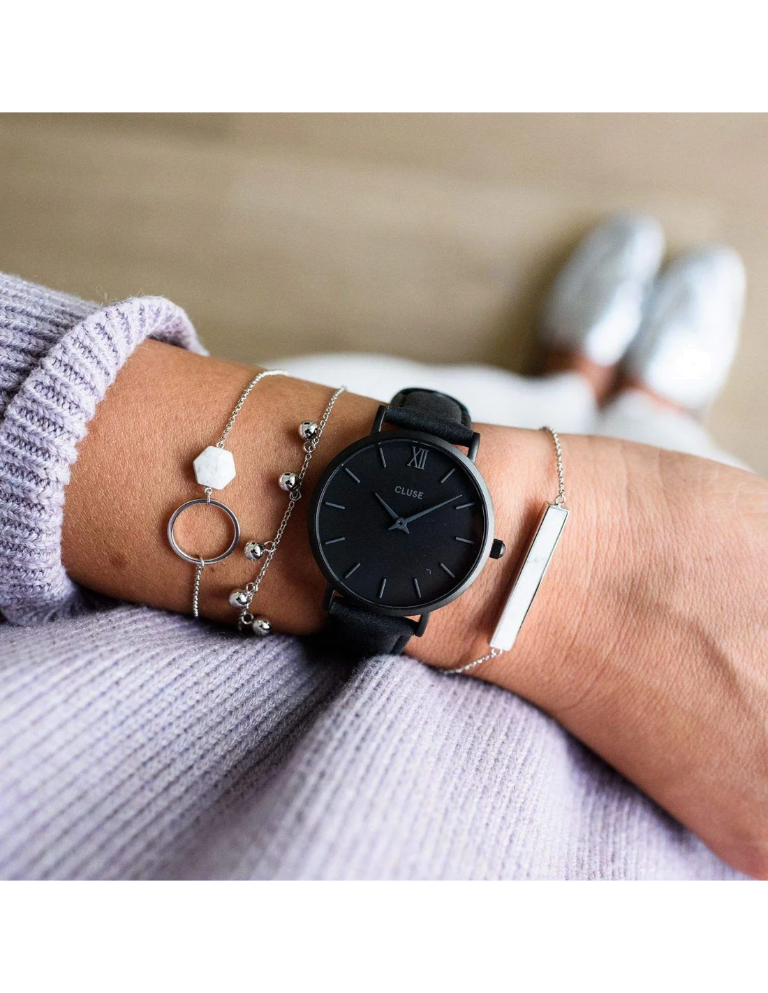 Montre Cluse Minuit CL30008 Full Black vue 2