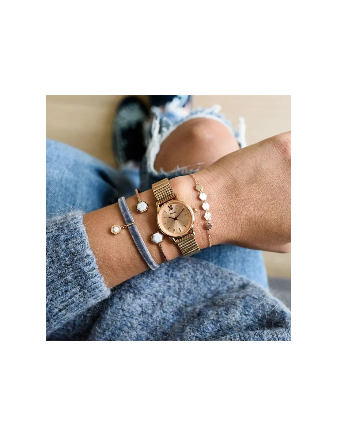 Montre Femme Cluse La Vedette Mesh CL50002 Full Rose Gold vue 2