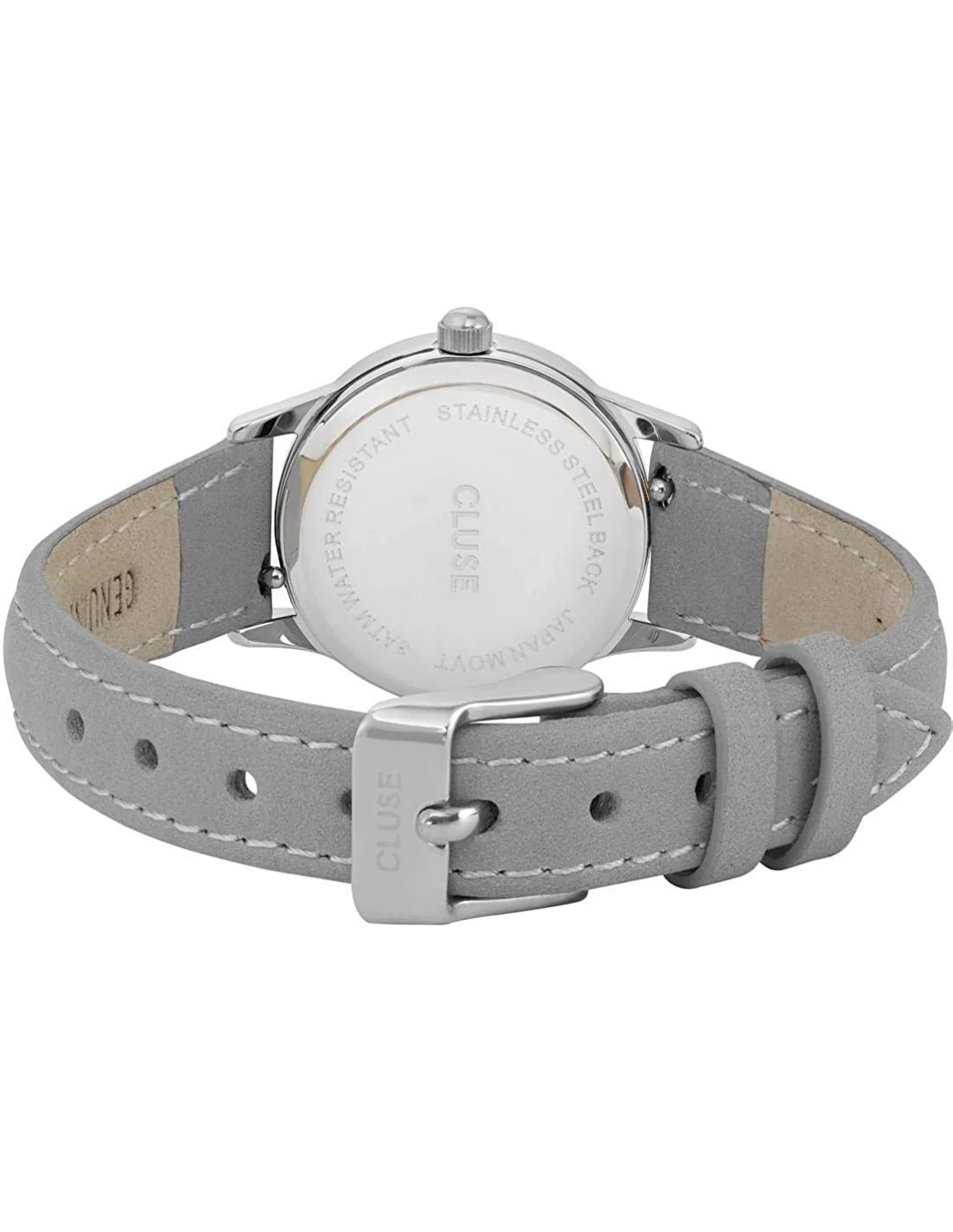 Montre Femme Cluse La Vedette CL50013 - Cadran Blanc, Bracelet Cuir Gris vue 2