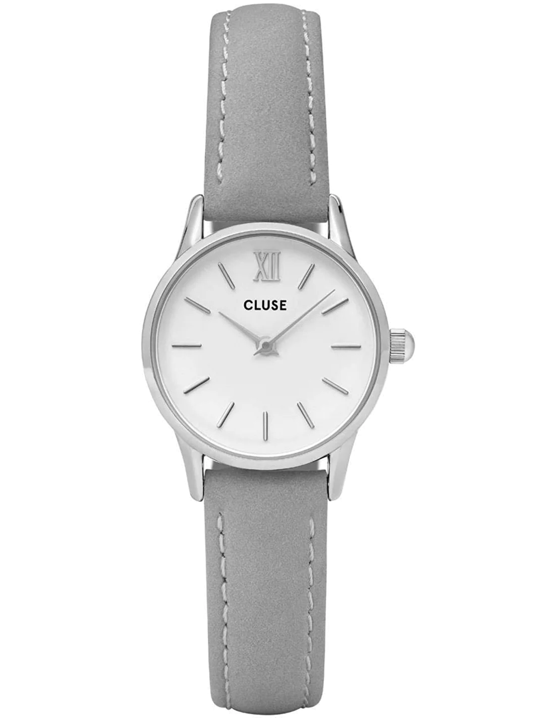 Montre Femme Cluse La Vedette CL50013 - Cadran Blanc, Bracelet Cuir Gris