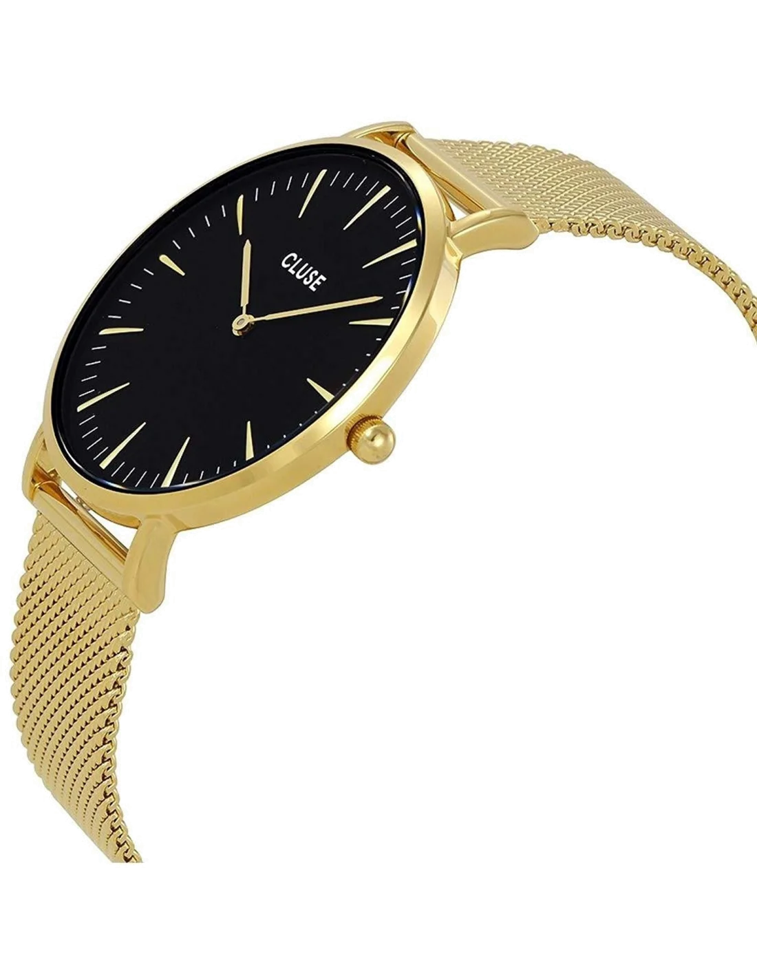 Montre Cluse La Bohème Mesh CL18110 Gold/Black bracelet en maille milanaise doré vue 3