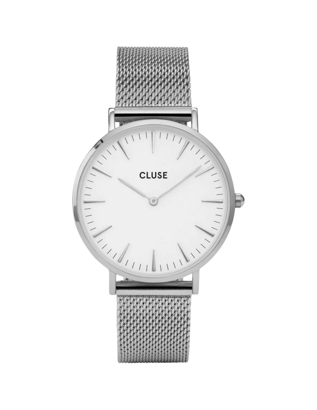 Montre Cluse La Bohème CL18105, boîtier et bracelet maille milanaise argenté, unisexe