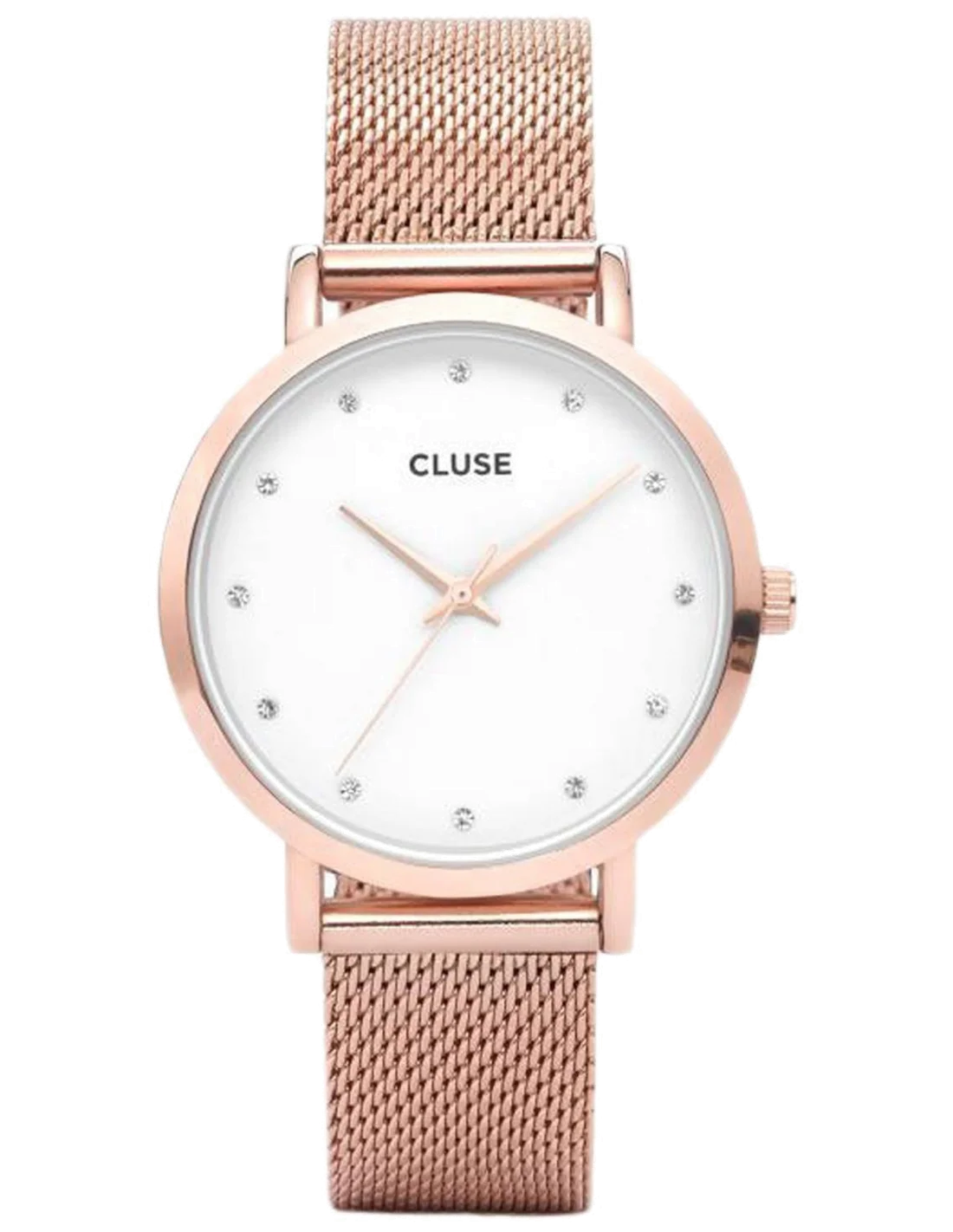 Montre Femme Cluse Pavane CL18303 en Acier Or Rose, Cadran Blanc