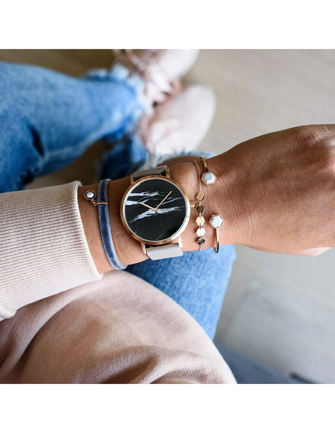 Montre Cluse La Roche CL40006 Rose Gold Black Marble/Grey vue 4