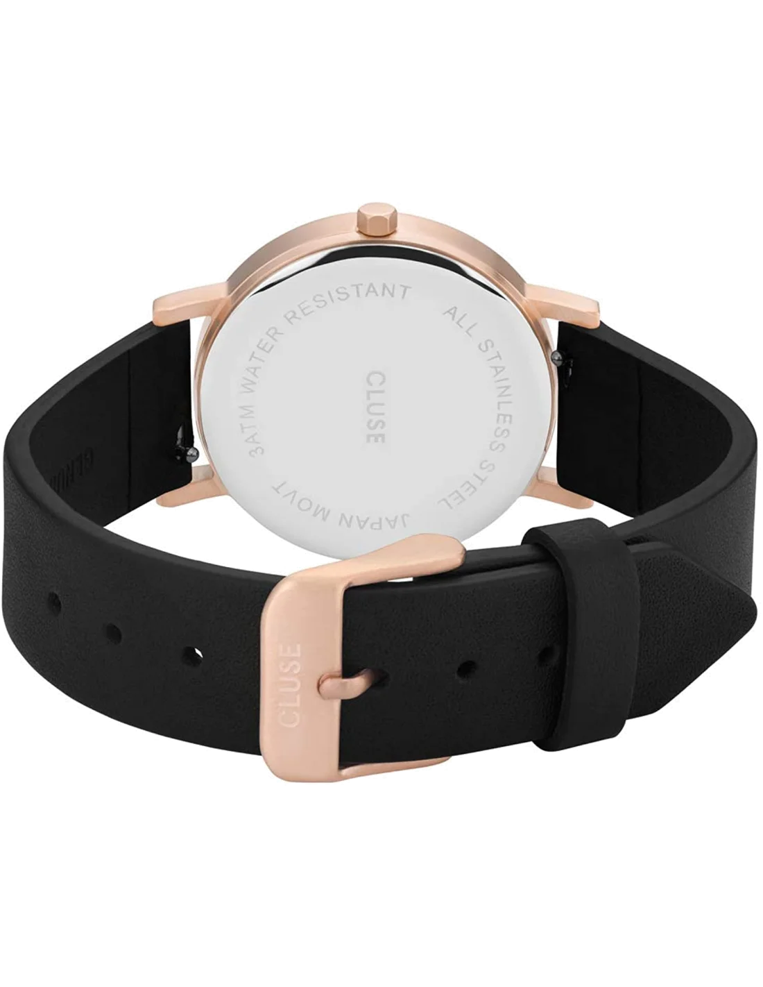 Montre Femme Cluse La Roche CL40104 - Boîtier Or Rose, Cadran Marbre Noir, Bracelet Cuir vue 3