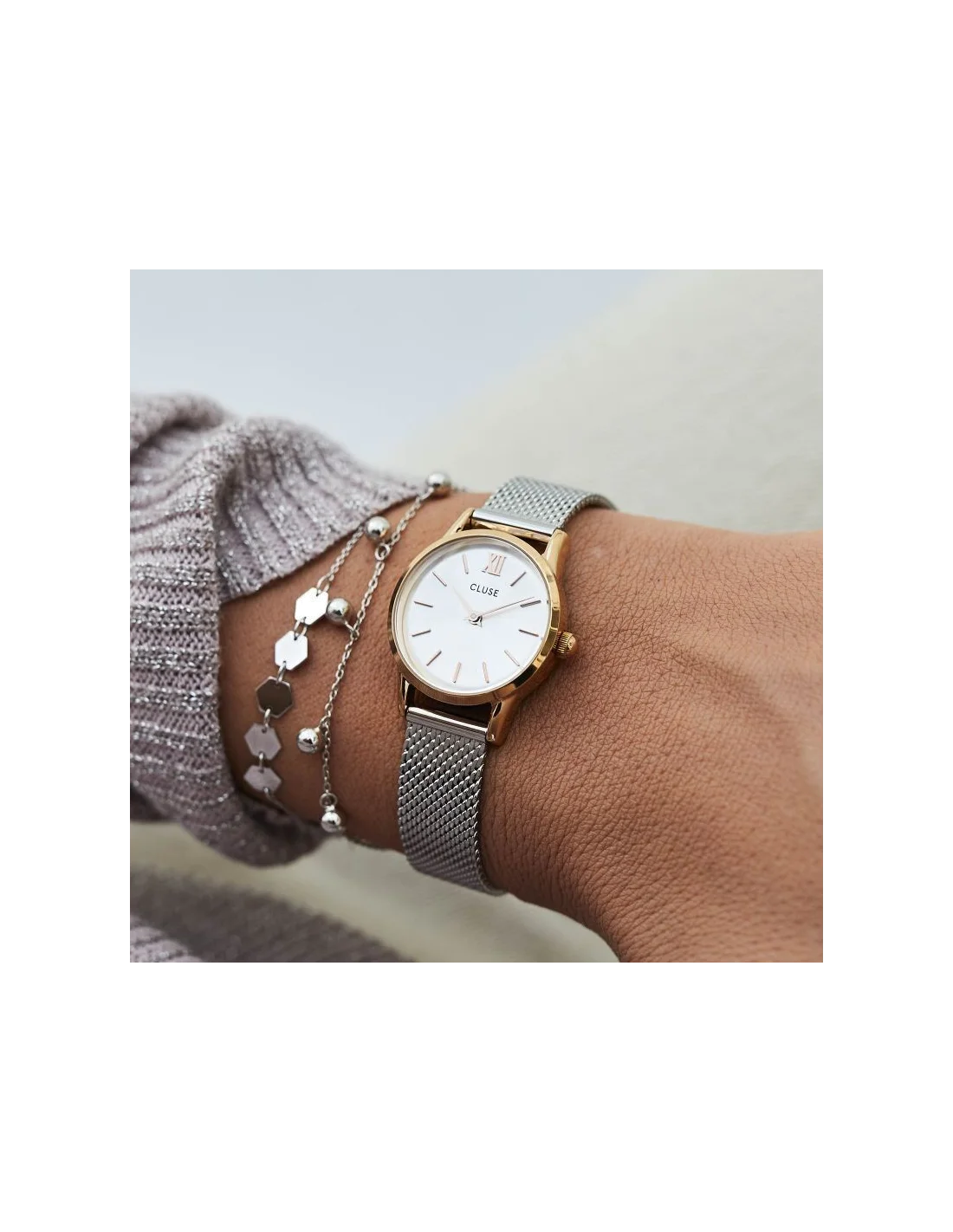 Montre Cluse La Vedette Mesh Rose Gold/ Silver CL50024 vue 3